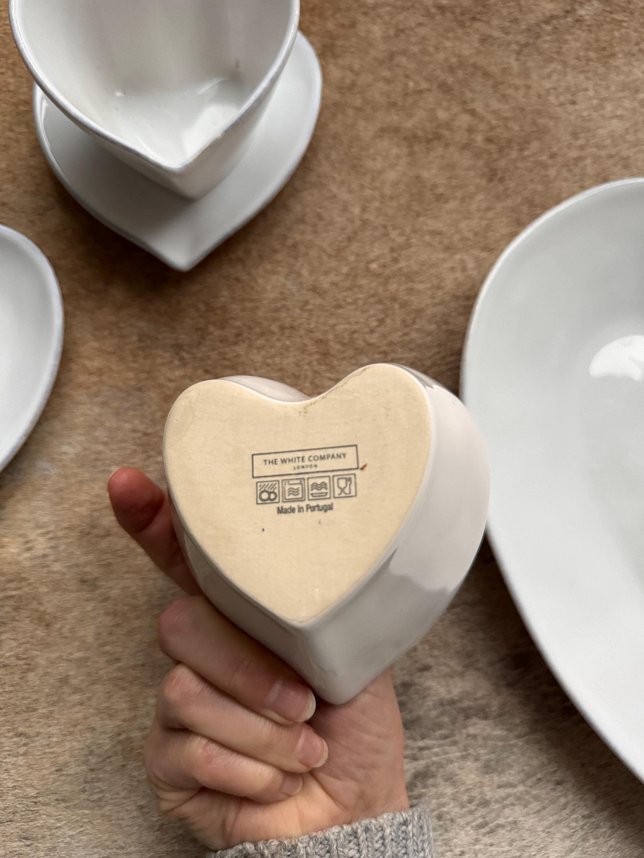 The White Company Porto Stoneware Collection Heart Shape Plate or