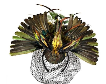 Anna dello Russo AdR at H&M Fascinator Bird With HatBox