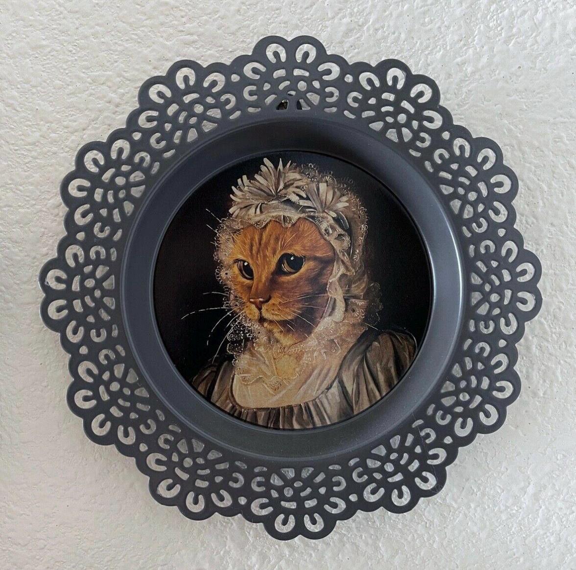 Victorian Style Cat Portrait Tray Plate, Ikea Skurar - Thierry