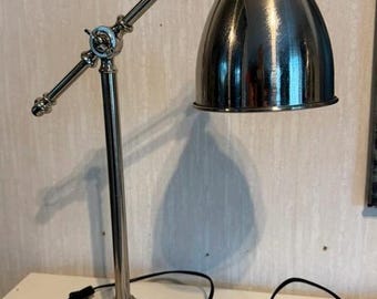 Vintage Ikea Barometer Table Light brushed metal chrome silver desk lamp