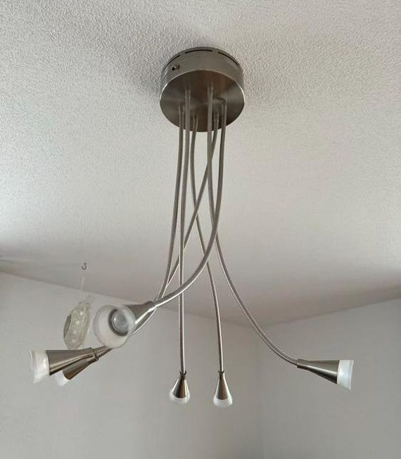 Rare Ikea Post Modern TIVED Chrome Ceiling Lamp Stainless Steel