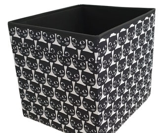 Ikea Kallax Box Drona with black white cat print fabric, New Storage Box Organizer, Mattram Box
