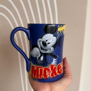 ディズニーランドストア限定 ラージ ミッキーマウス マグカップ モーニングカップ ディズニーパークカップ ブルー ディズニー ミッキー コーヒー ティーカップ