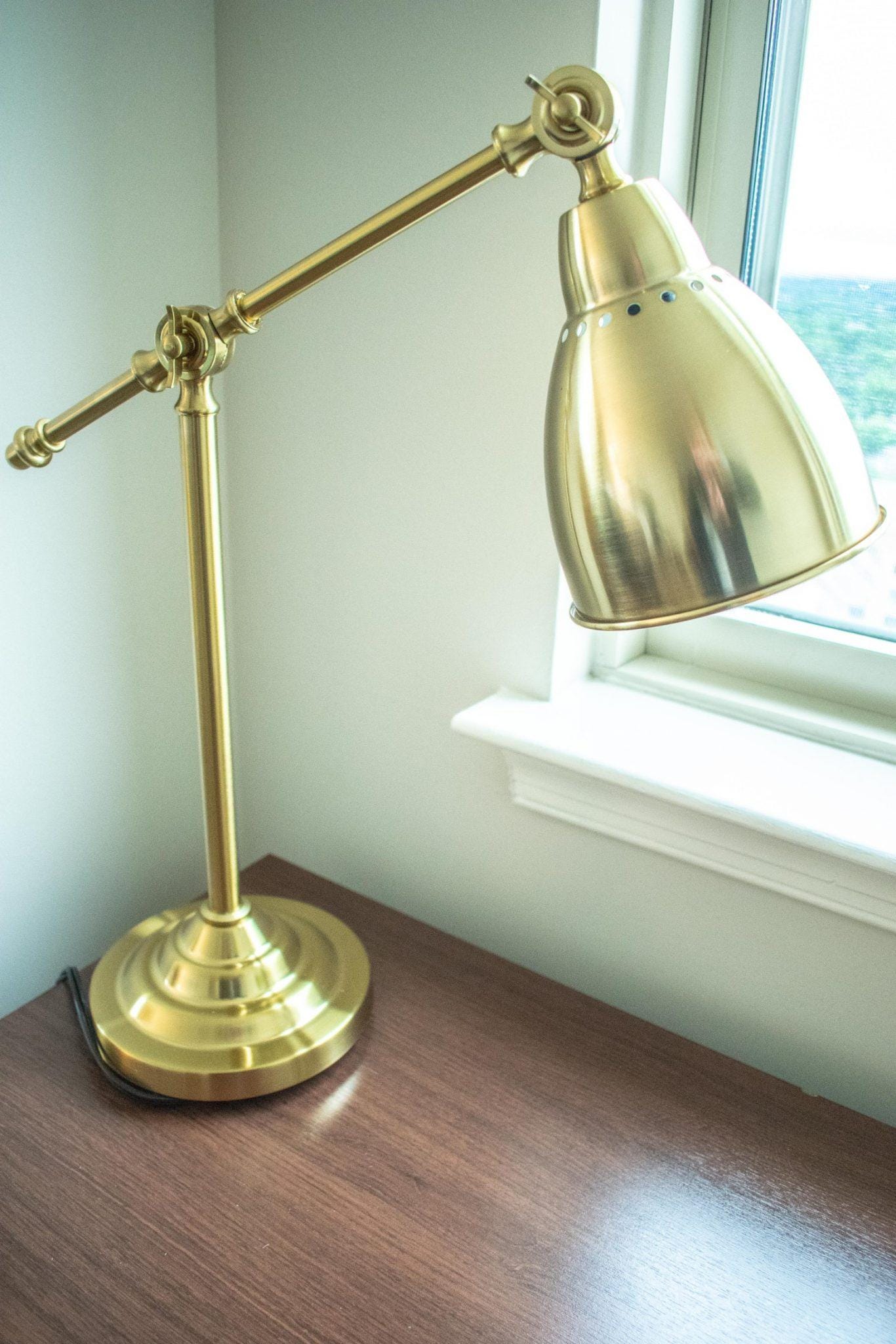 Ikea Antique Barometer Desk Lamp Adjustable Work Lamp, Brass Gold