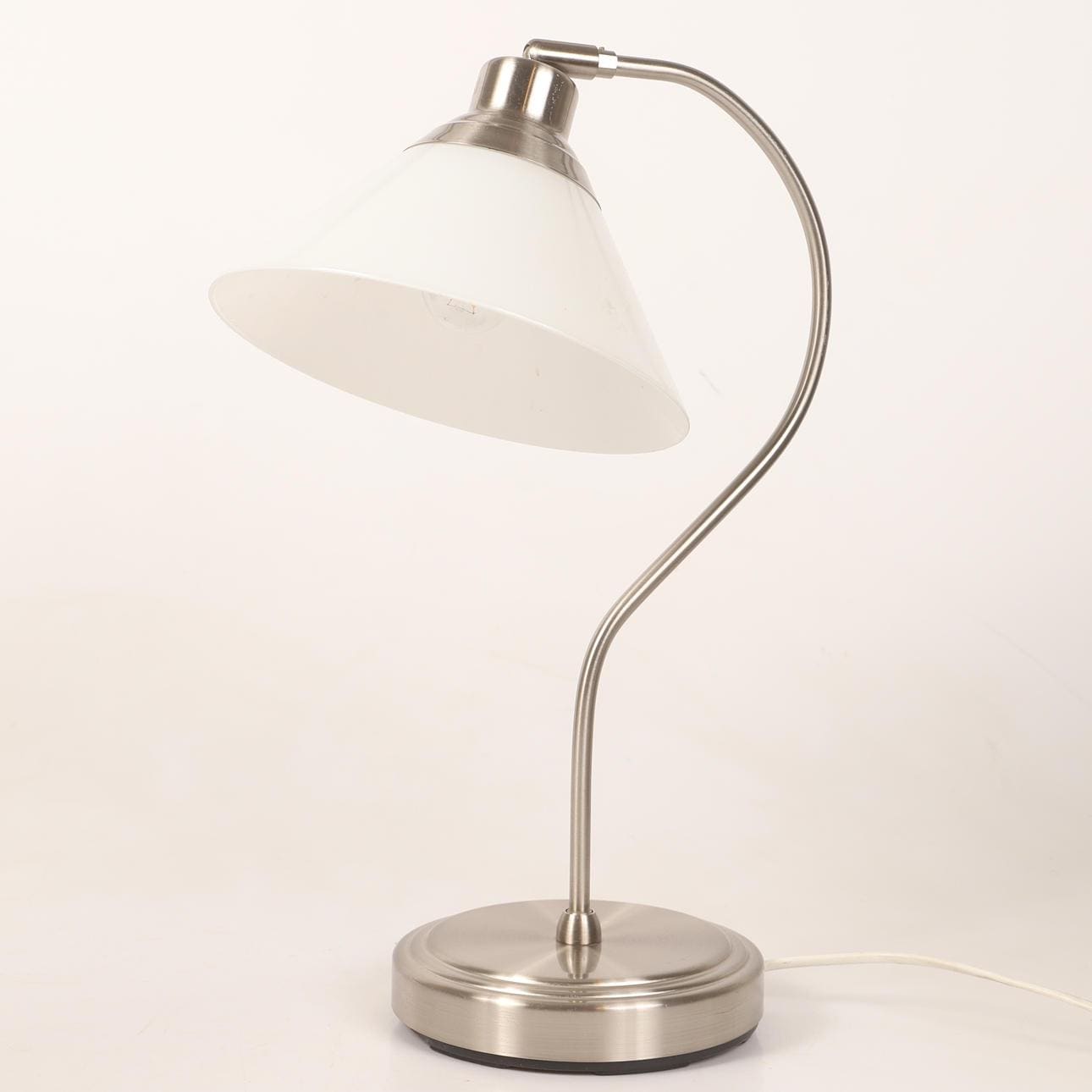 Ikea Kroby Lamp Milk Glass Shade and Chrome Stainless Steel Base