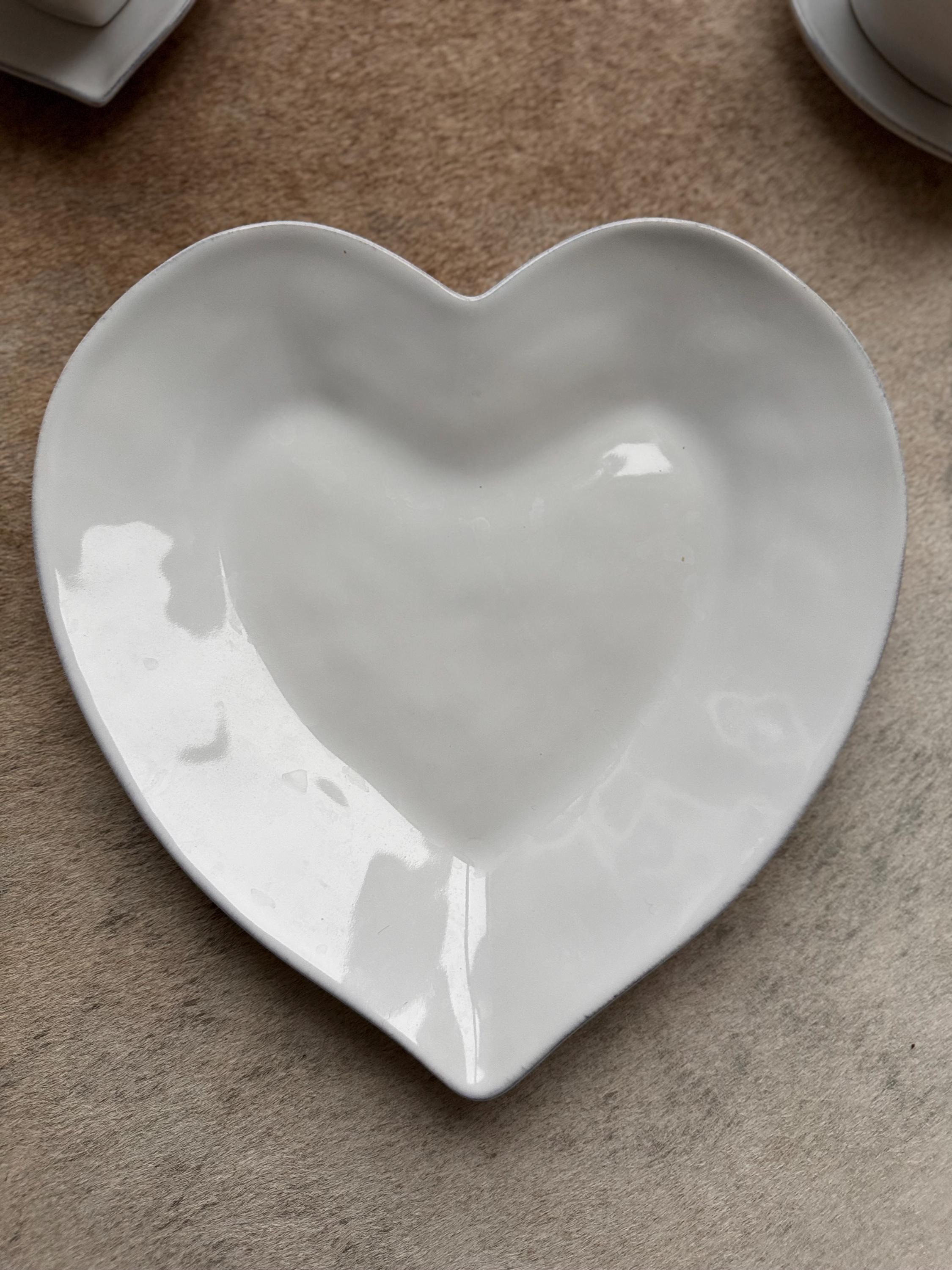 The White Company Porto Stoneware Collection Heart Shape Plate or