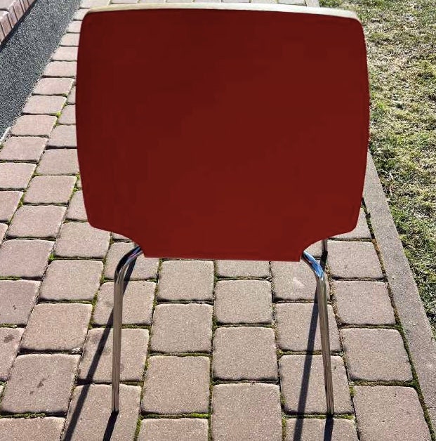 Vintage Ikea Vilmar Red Chair, Red Colour Minimalist Chair Post