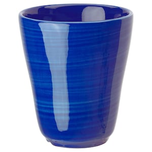 Ikea Sommar Blue Swirl Pottery Tumbler Glass Mug, One Cup