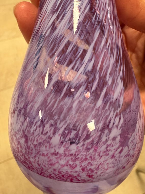 Purple Swirl Glass Vase Caithness Vintage Scottish Bud Vase Small
