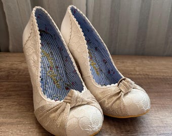 Zapatos de tacón con encaje y purpurina de Irregular Choice, zapatos de boda para mujer, talla 38 EU. Nuevos.