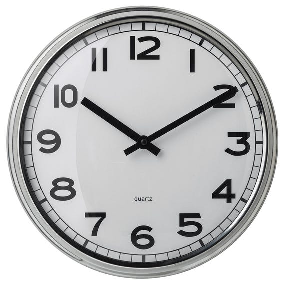 Vintage Ikea 1999 Style Wall Clock Metal Frame Vintage Train