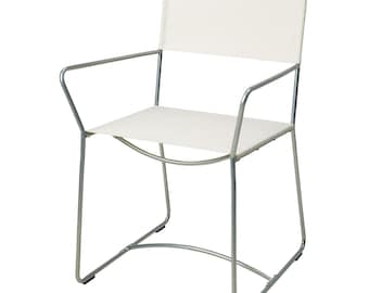 Discontinued Ikea HÖGALT chair, silver colour metal frame / Älvsborg Beige fabric, Willy Chong design NEW