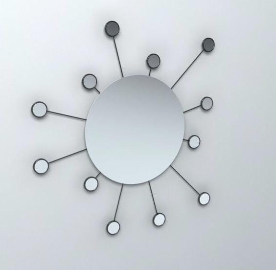 90s Ikea Mirror Figgjo MCM Wall Decor, Sunburst Wall Mirror