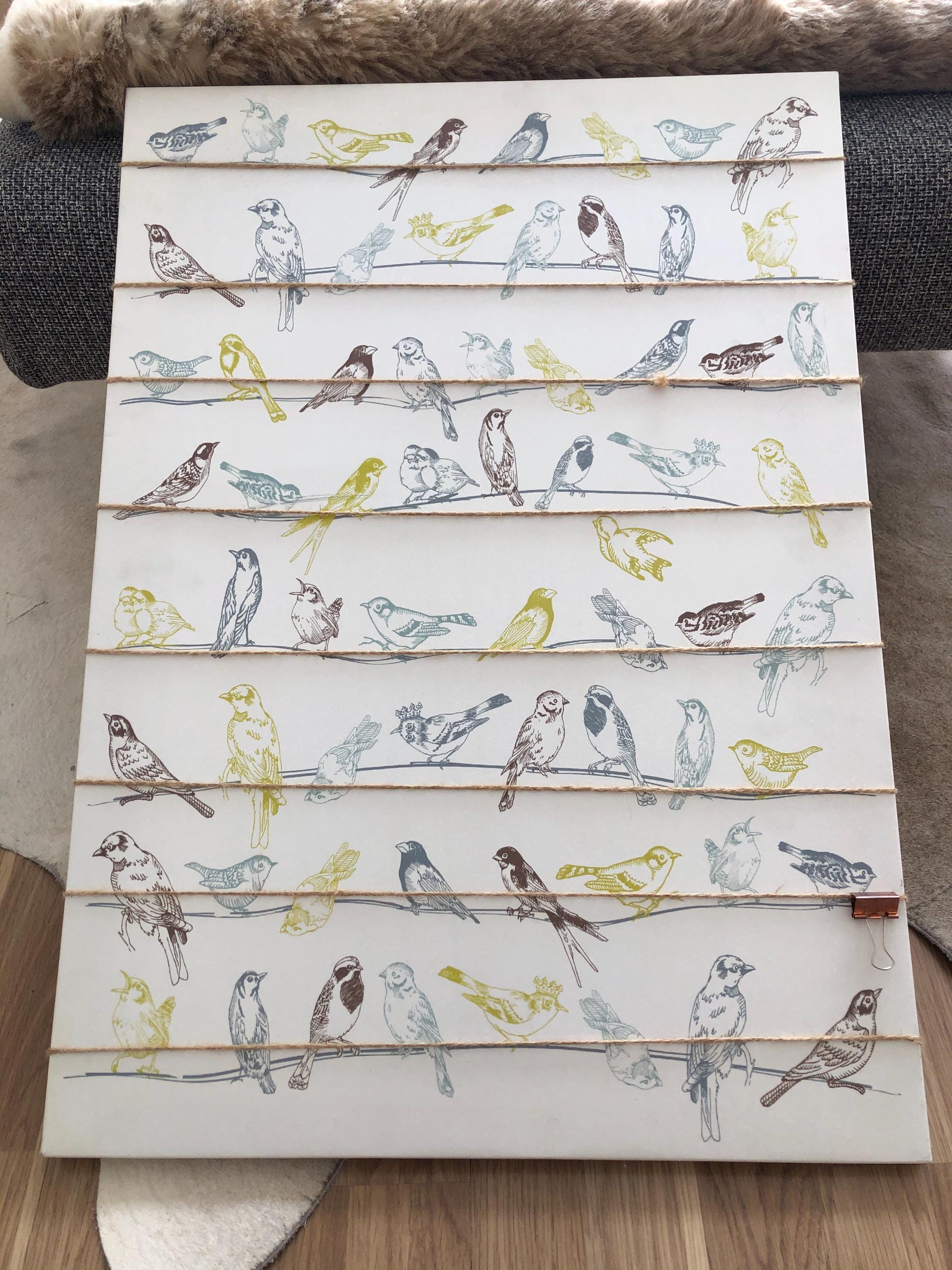 Vintage Ikea Pjatteryd 1999 Bird Canvas Note Board 19x27 Mini