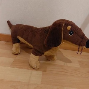 Ikea Teckel Weiner Puppy SMASLUG Pluche 17" Knuffel Bruin Weenie Vintage