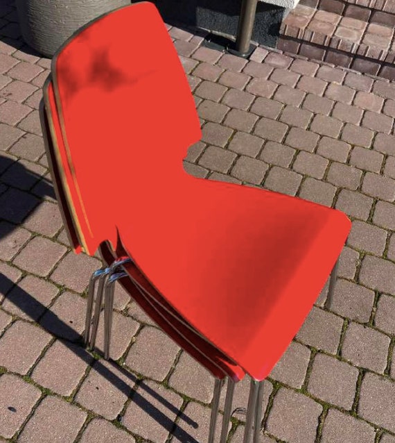 Cadeira Vilmar vermelha vintage da Ikea, cadeira minimalista