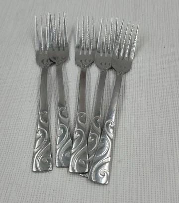Set of 5 Vintage Oneida Stanhope Salad/ Cake / Dessert Forks