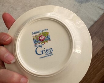 Gien Millefleurs プレート 2枚セット Gien Millefleurs Faience Mini Plates, Set of 2, Handmade in France
