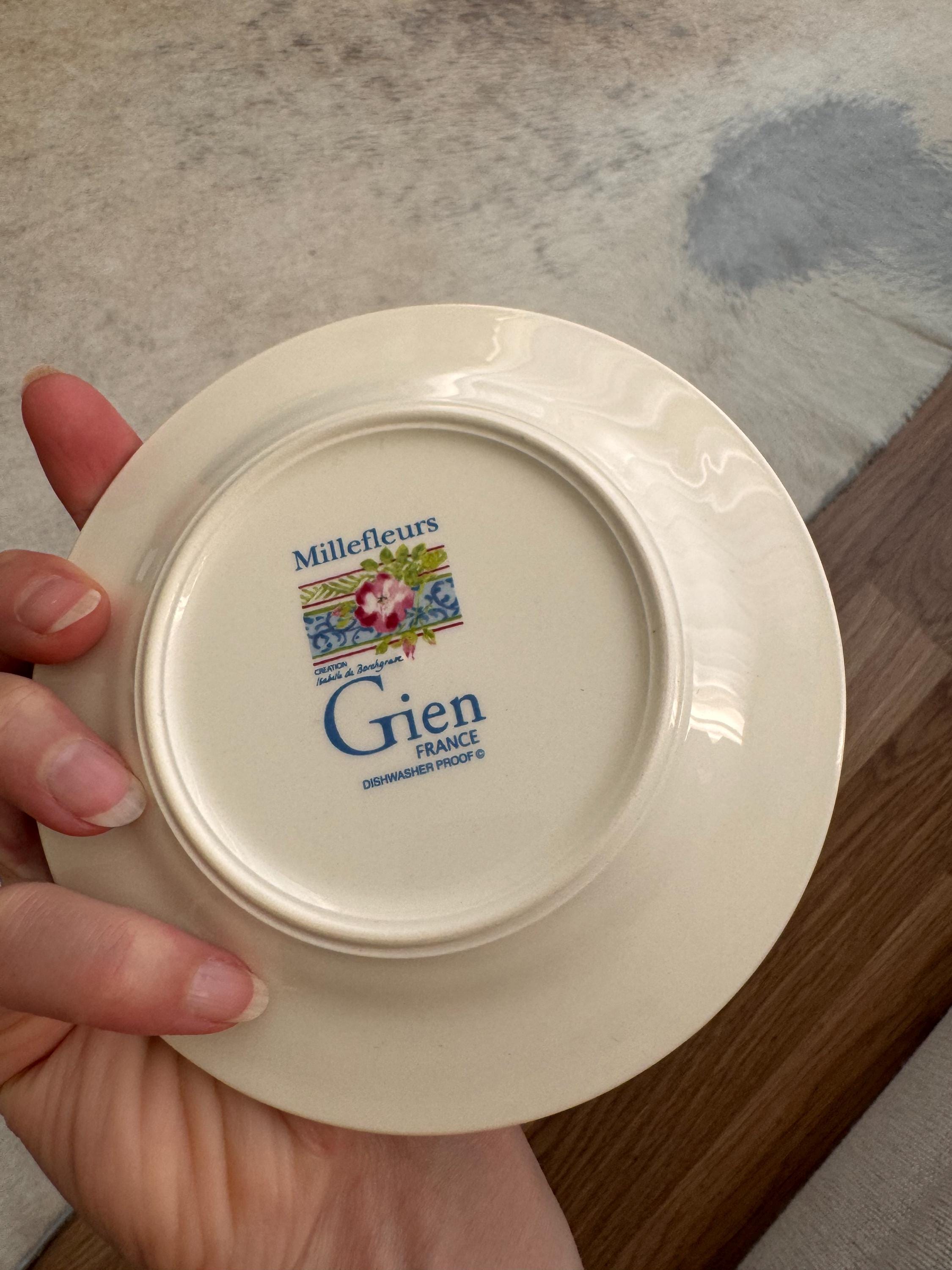 Gien Millefleurs Faience Mini Plates, Set of 2, Handmade in France