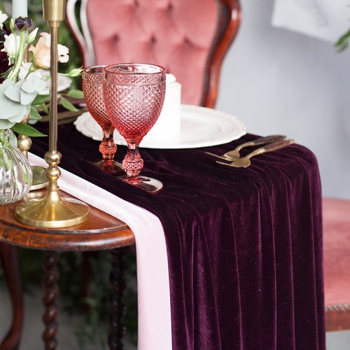 Green Velvet Table Runner Wedding Table Runner Party Table Etsy