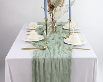 Gauze Table Linen - Sage, Blue, Lilac, Grey, Mauve