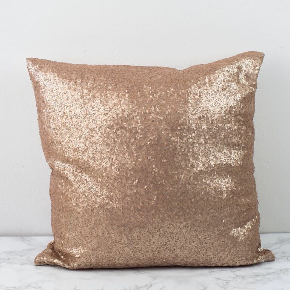 Sequin Pillow Cushion Cover Silver Rose Gold Chevron Etsy