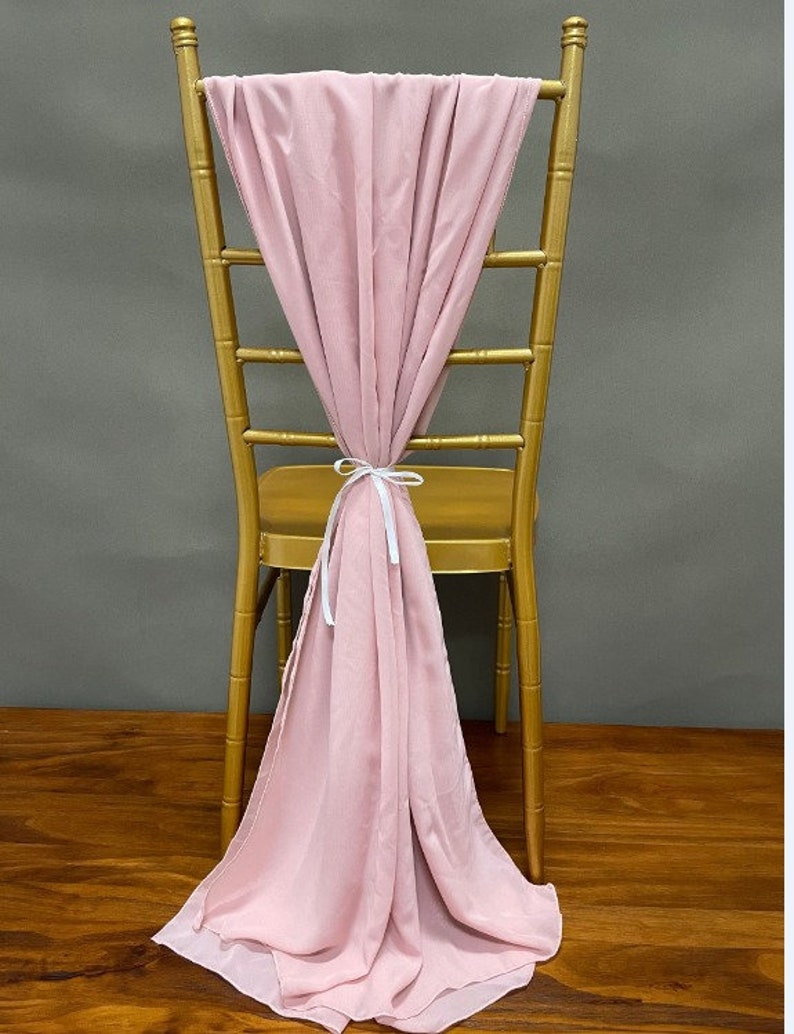 Chiffon Table Runner Pink, Mauve, Blush 28x80" dusky pink