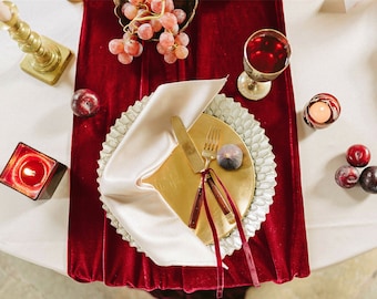 Red Table Runner Velvet