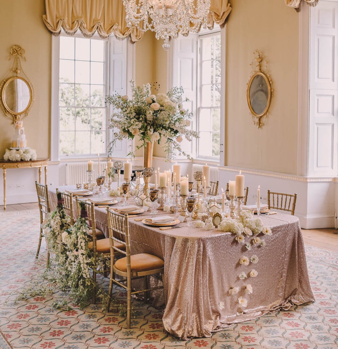 シャンパン テーブルクロス - ウェディング デコレーション - 展示品