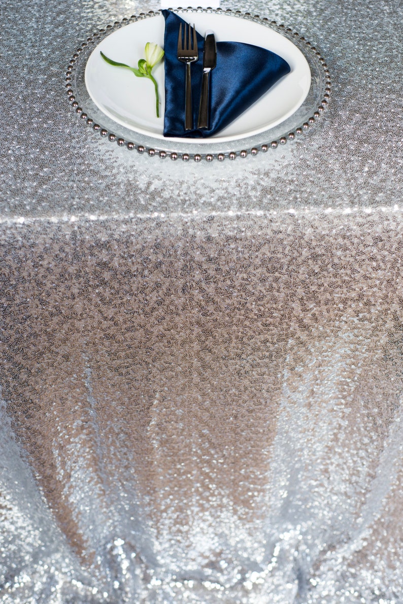 Silver Sequin Tablecloths Etsy UK