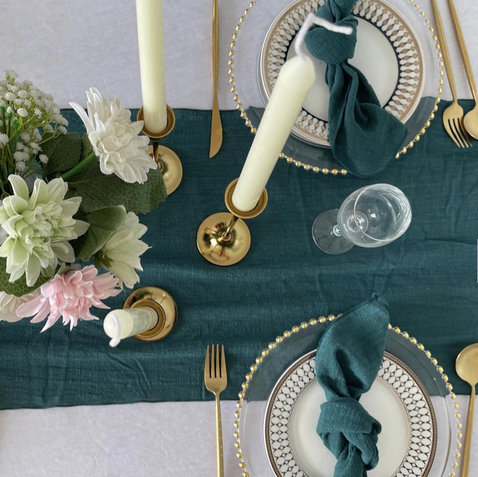 Runner da tavolo in velluto, 160 cm, colore verde scuro, semplice, rettangolare, per tavolo da pranzo, decorazione per la casa