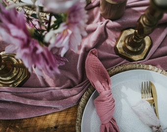 Mauve Velvet Table Runner