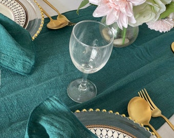 Green Emerald Table Runner Linen