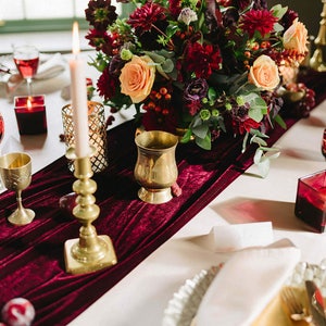 Burgundy Velvet Table Runner