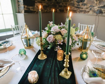 Green Velvet Table Runner