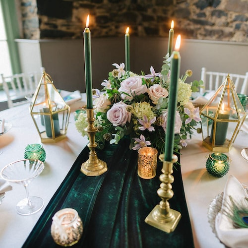 HUNTER GREEN Gauze Table Runner / Dark Green Cheesecloth Etsy