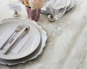 Sheer Table Runners Ivory and Blush