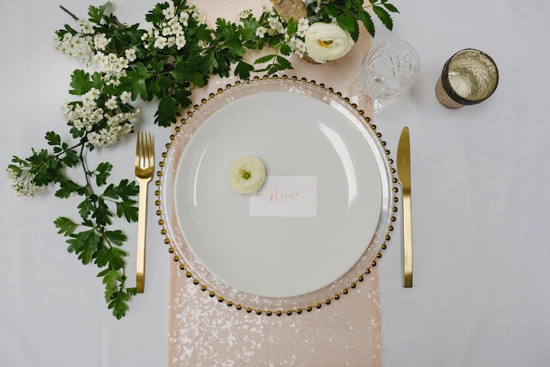 Blush Sequin Table Runners and Cloths image 1