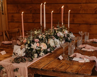 Blush Pink Table Runner - Linen look