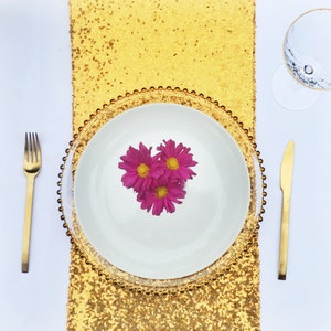 SALE Table Runners Christmas, Thanksgiving Bright Gold 12 x 80