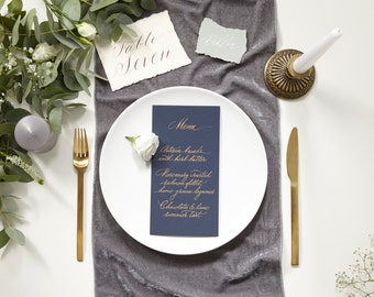 Grey Velvet Table Runner