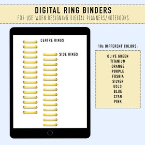 DIGITAL Ring Binders | BINDER RINGS in various colours for design Titanium color Rose Gold Silver ring binders