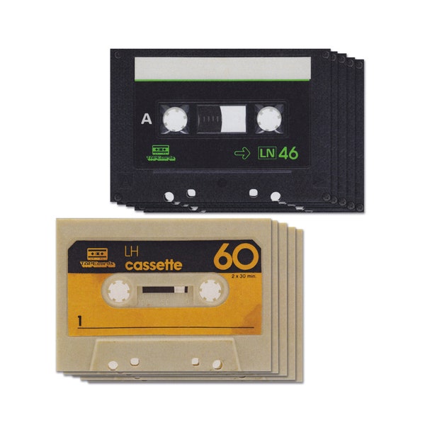 TAPEcard Set (10 Karten), Geschenkkarten, Notizkarten, Einladungskarten, Retro, 90er, Kassette