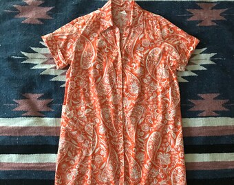 Vintage Polka Dot DressVintage House DressLarge Vintage Dress44 Inch BustPink Polka DotsCasual Vintage DressNap Dress
