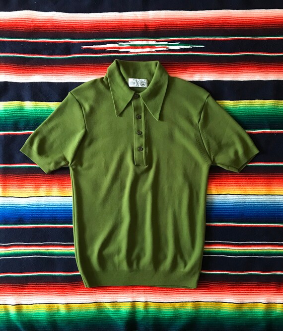Vintage Knit Mod Top/Green Knit Mod Top/Vintage Kn