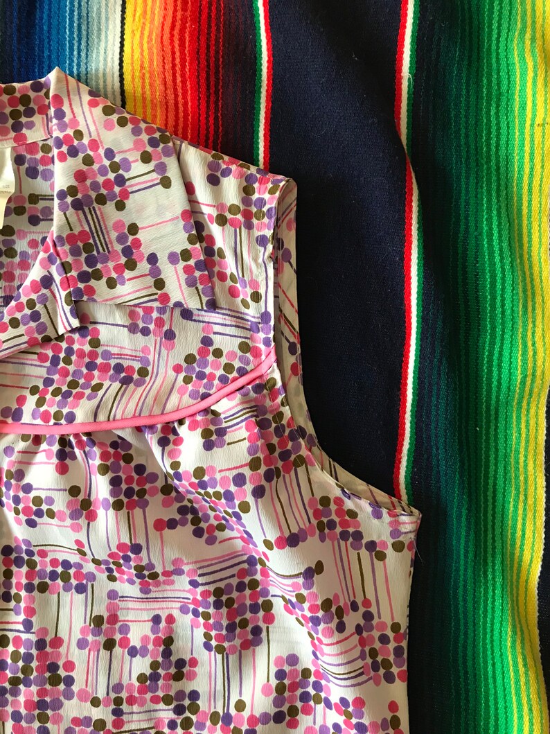 Vintage Polka Dot DressVintage House DressLarge Vintage Dress44 Inch BustPink Polka DotsCasual Vintage DressNap Dress