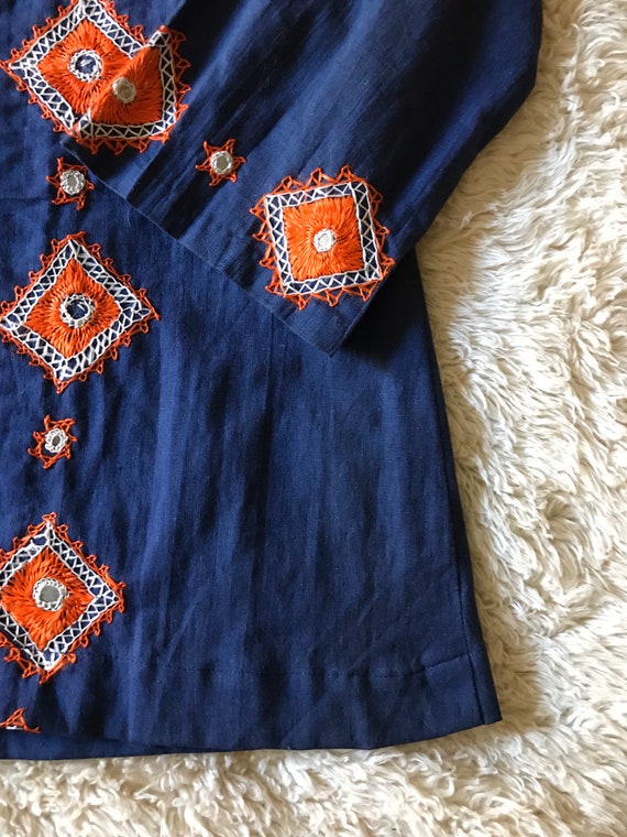 Vintage Nitya Tunic/Psychedelic Dress/Embroidered