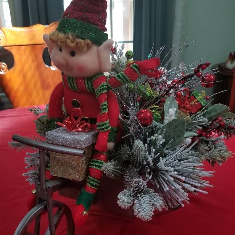 Elf Centerpiece Christmas Centerpiece Whimsical Etsy