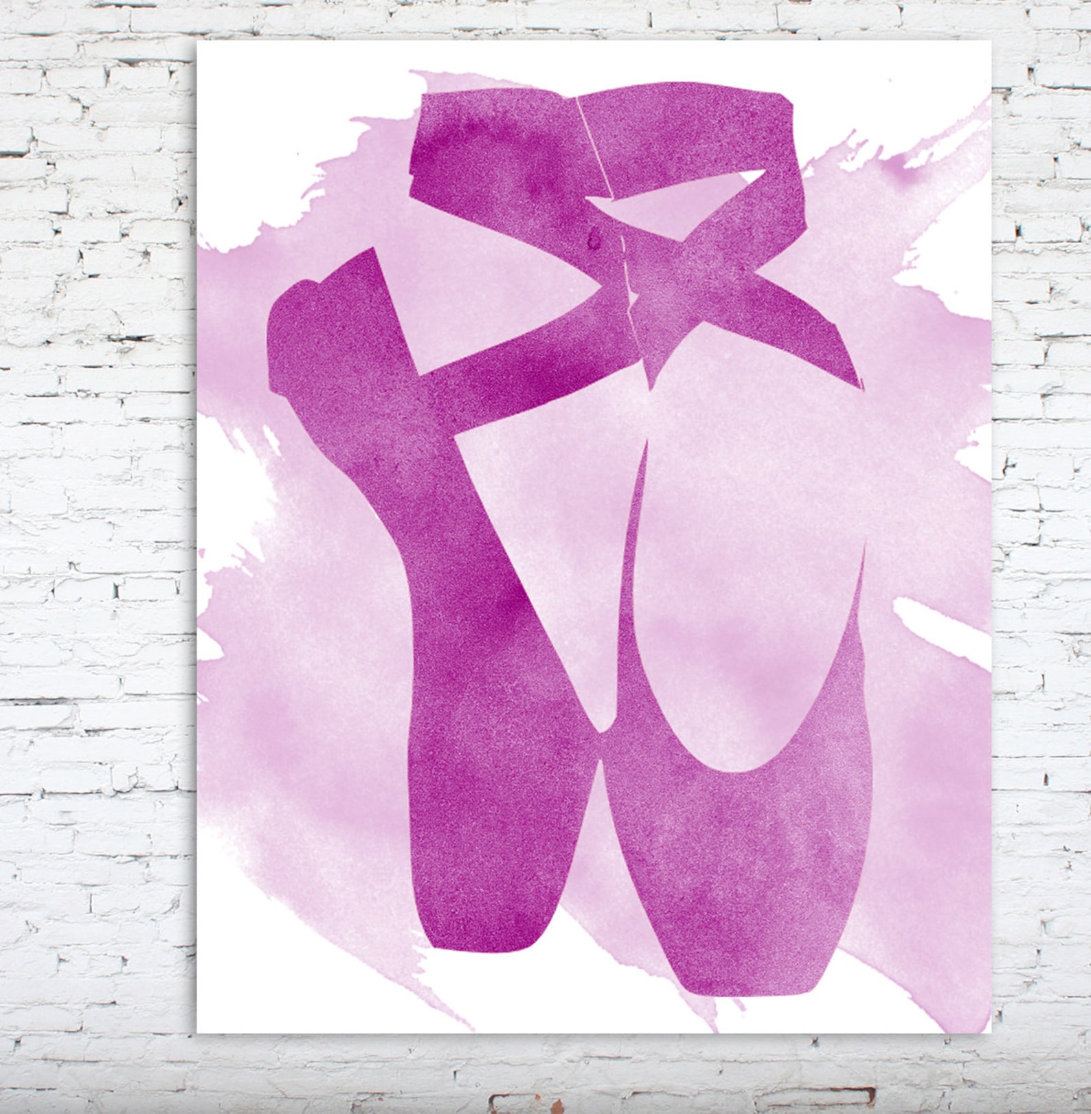 ballet ballerina watercolor art shoes slippers dance dancer teen room decor wall art poster girls print