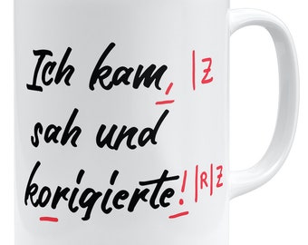 witzige Kaffeetasse mit Spruch für Lehrer Tasse | Keramik Becher 325ml | Beidseitig bedruckt | Große Farbauswahl